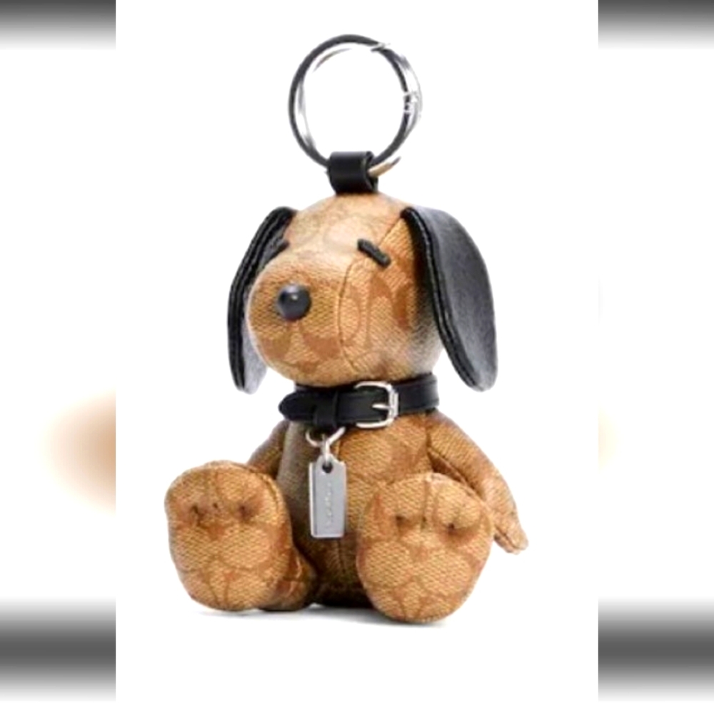 NWT Coach Peanuts Bag Charm In Signature Canvas